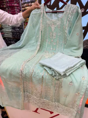 Premium Chiffon Party Dress – Stitched